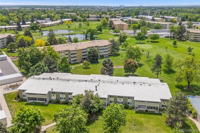 9320 E Center Ave Unit 4B, Denver, CO 80247 - bird's eye view of a nearby body of water, apartment complex / building, and a golf club