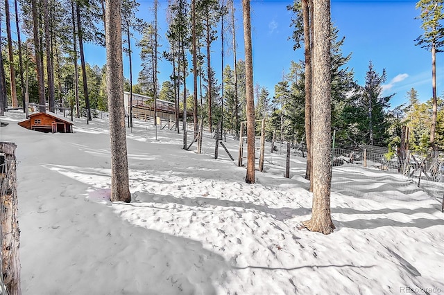 view of snowy yard