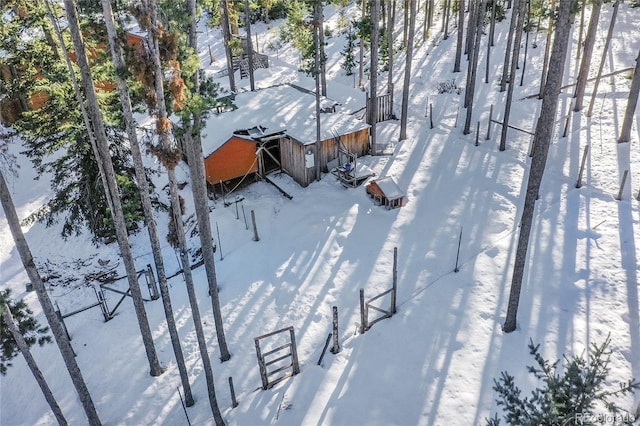 view of snowy aerial view