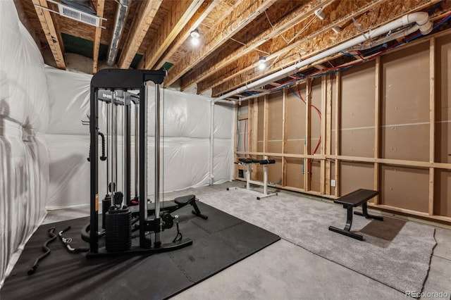 workout room with visible vents