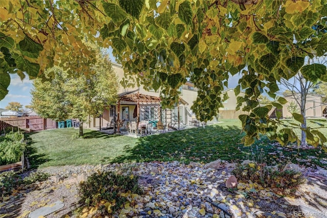 view of yard with a patio area