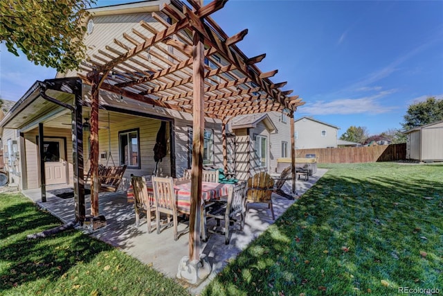 view of patio with a pergola