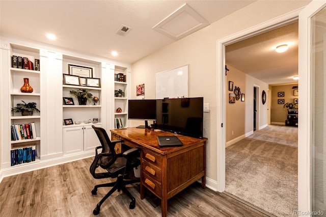 34942 Wagon Wheel Trl, Elizabeth, CO 80107 - office featuring attic access, wood finished floors, and baseboards