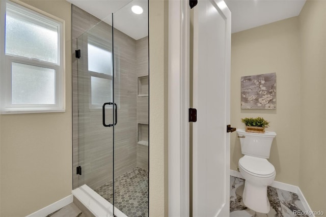 1980 S Kearney Way, Denver, CO 80224 - bathroom featuring baseboards and a stall shower