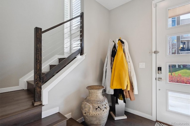 interior space featuring dark hardwood / wood-style floors