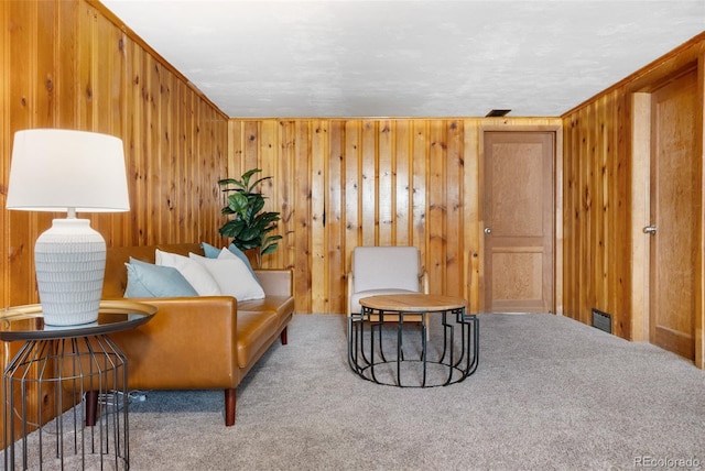 1295 Elm St, Denver, CO 80220 - sitting room featuring carpet flooring and wood walls