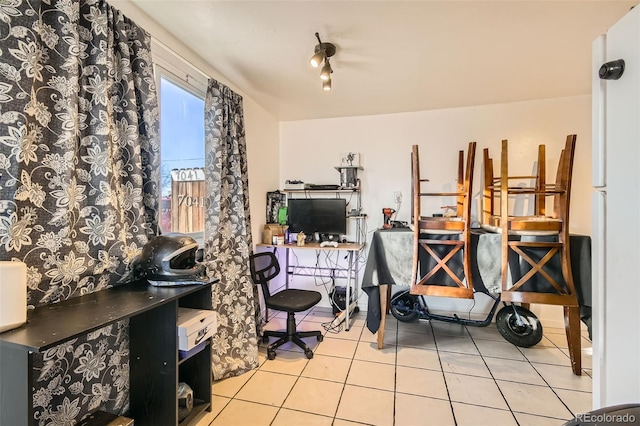 office area with tile patterned flooring