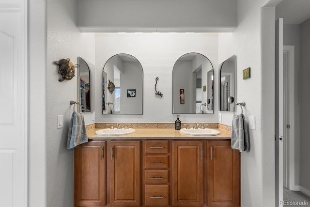 bathroom with double vanity