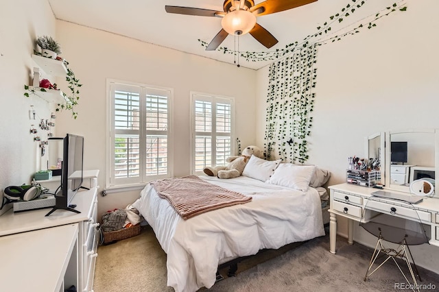 9424 Ridgeline Blvd, Highlands Ranch, CO 80129 - bedroom with light colored carpet and ceiling fan