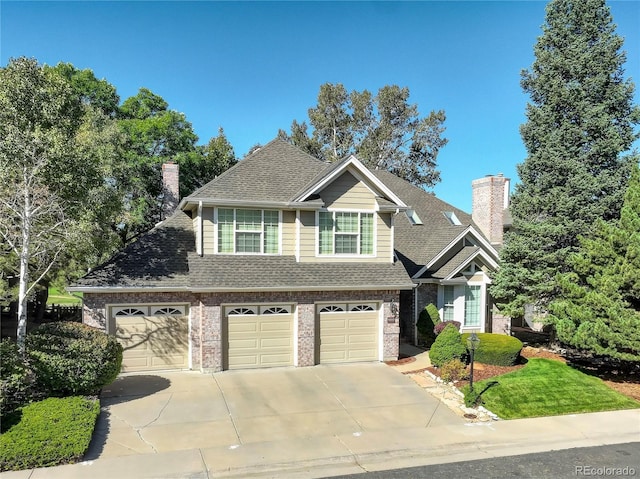 view of front of home with a garage