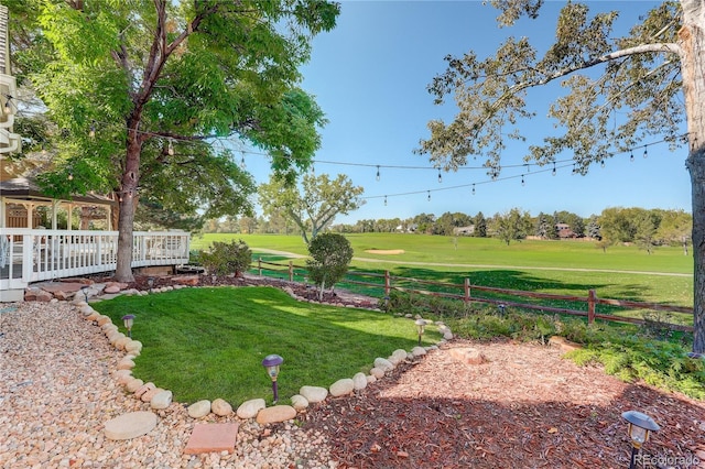 view of yard featuring a deck