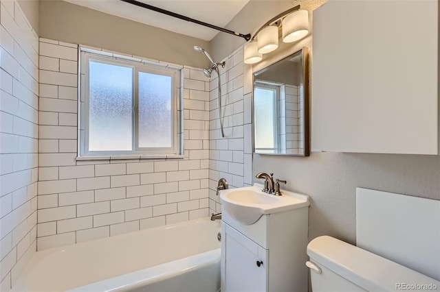 3075 Fairfax St, Denver, CO 80207 - full bath featuring shower / bathing tub combination, toilet, and vanity