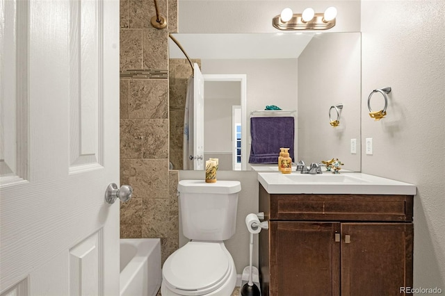878 Candlestar Loop, Fountain, CO 80817 - bathroom featuring vanity, toilet, and shower / tub combination