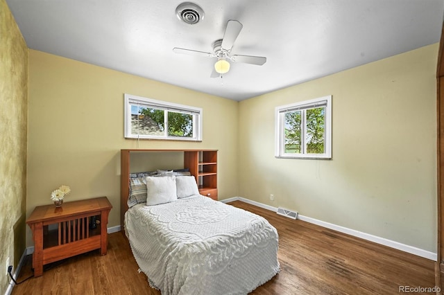 3306 S Logan St, Englewood, CO 80113 - bedroom featuring wood finished floors and ceiling fan