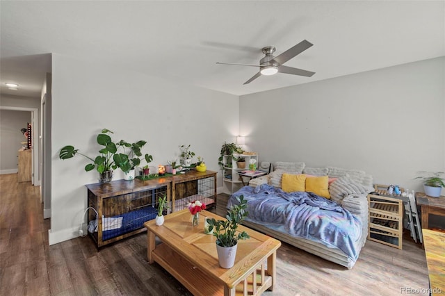 1944 Carmel Dr, Colorado Springs, CO 80910 - bedroom featuring wood finished floors and ceiling fan