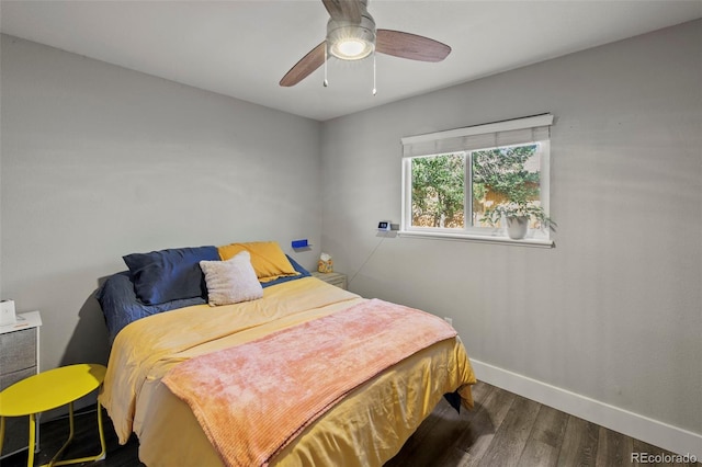 1944 Carmel Dr, Colorado Springs, CO 80910 - bedroom with wood finished floors and a ceiling fan