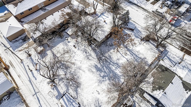 view of snowy aerial view