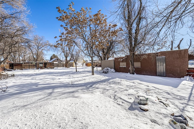 view of snowy yard