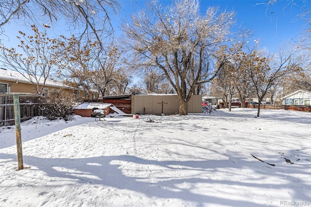 view of snowy yard