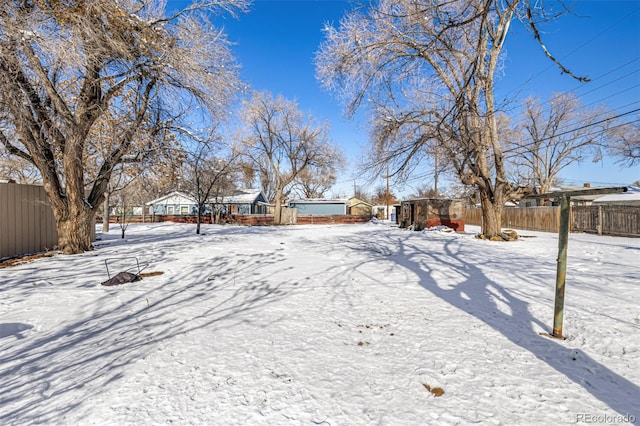 view of snowy yard