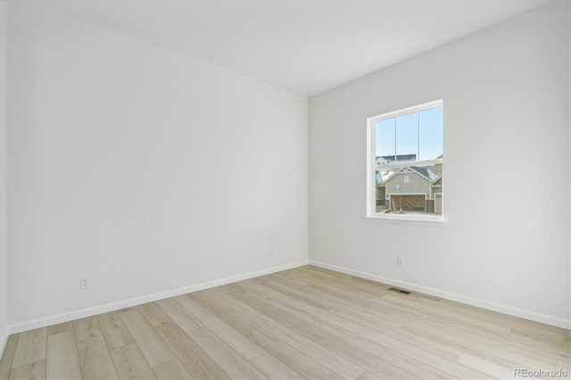 empty room featuring light wood-type flooring