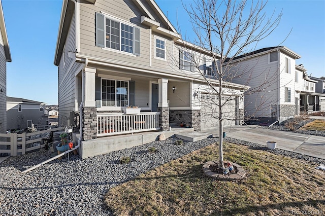 view of front of property with covered porch