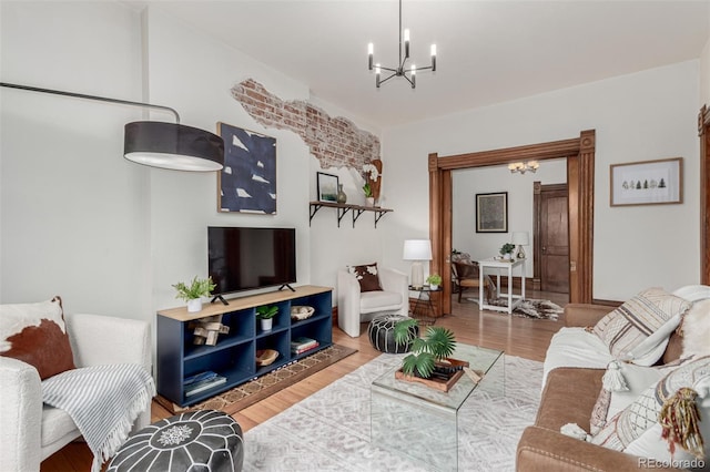 2719 W 32nd Ave, Denver, CO 80211 - living room with a chandelier and wood finished floors