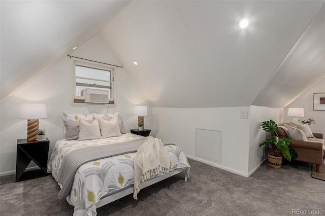 2719 W 32nd Ave, Denver, CO 80211 - bedroom featuring lofted ceiling, carpet flooring, and cooling unit