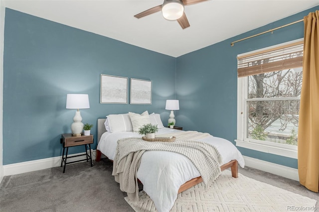 2719 W 32nd Ave, Denver, CO 80211 - carpeted bedroom featuring baseboards and a ceiling fan