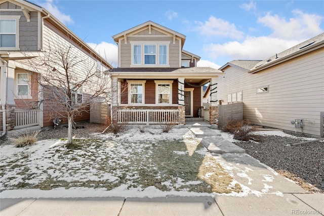 view of front of home with covered porch