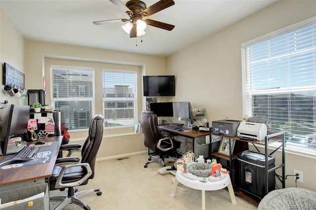 4316 S Netherland St, Aurora, CO 80015 - carpeted office space with healthy amount of natural light, a ceiling fan, and baseboards
