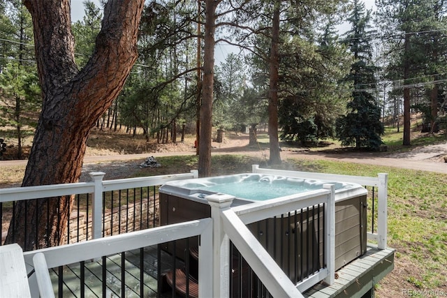 5382 S Pine Rd, Evergreen, CO 80439 - deck with a hot tub