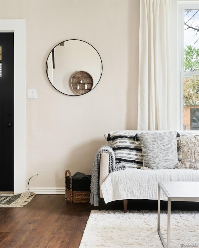 interior space featuring dark wood-type flooring