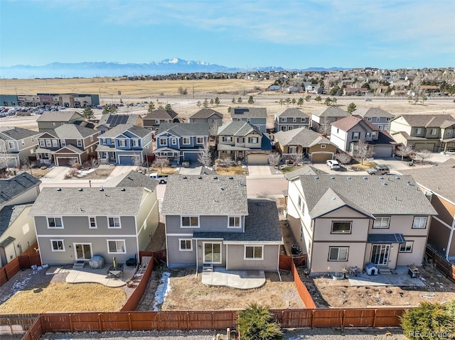 aerial view featuring a mountain view