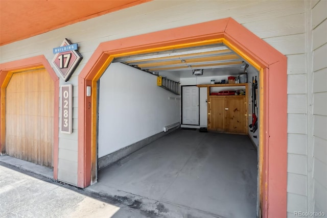 view of garage