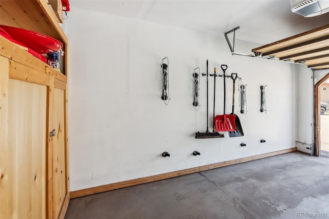 garage featuring a garage door opener