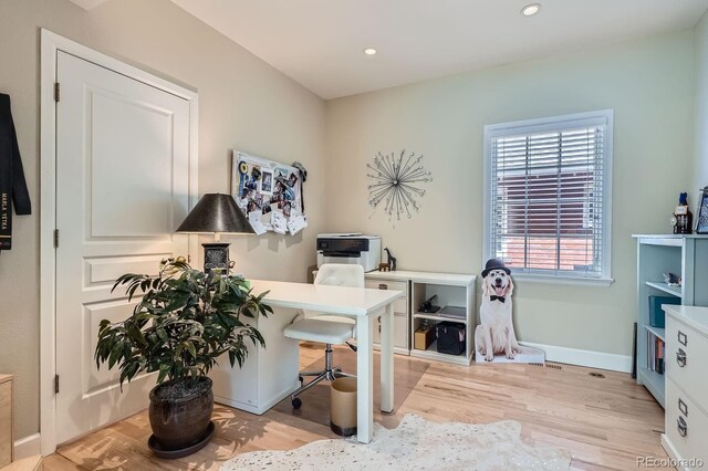 821 S High St, Denver, CO 80209 - office space featuring light wood finished floors, recessed lighting, and baseboards