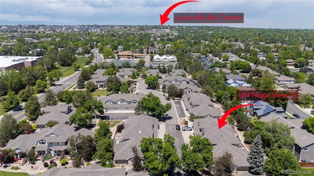 584 Ridgeview Dr, Louisville, CO 80027 - aerial perspective of suburban area