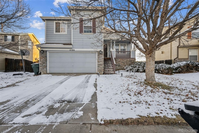 view of front of home featuring a garage