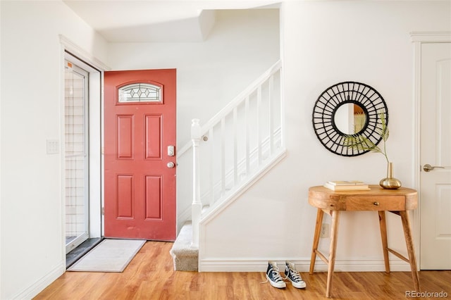 entrance foyer with hardwood / wood-style flooring