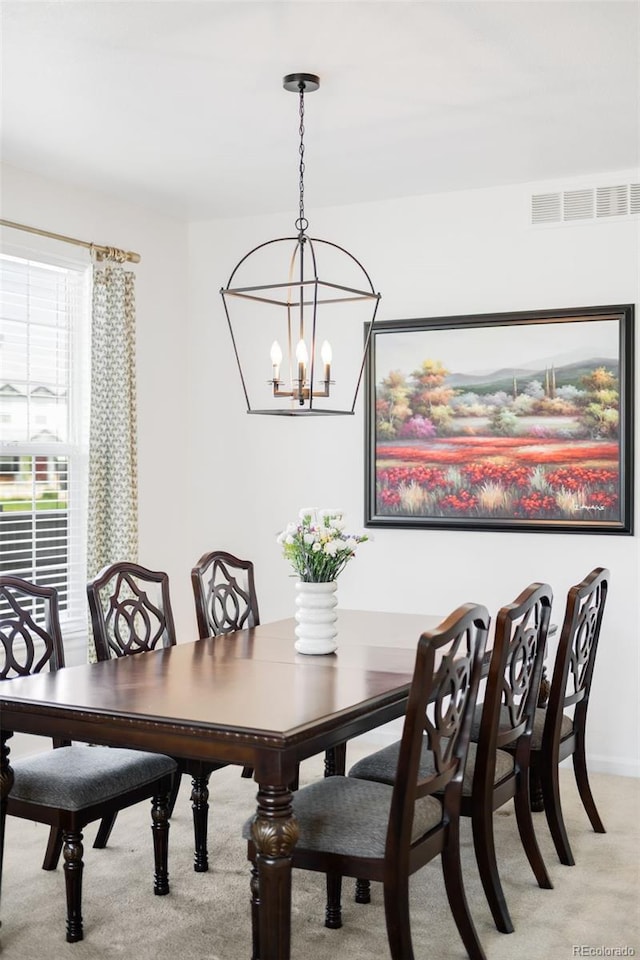 5861 Mt Shadows Blvd, Firestone, CO 80504 - dining room with a chandelier and light carpet