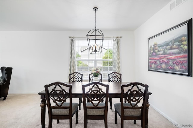 5861 Mt Shadows Blvd, Firestone, CO 80504 - dining area featuring a chandelier, light carpet, and baseboards