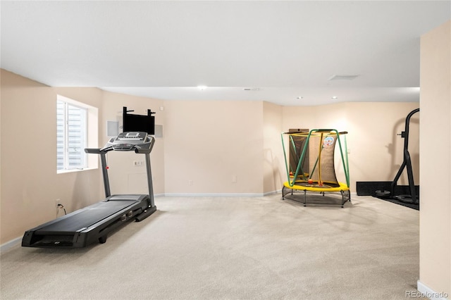 5861 Mt Shadows Blvd, Firestone, CO 80504 - exercise room with carpet and recessed lighting