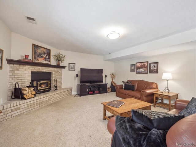 view of carpeted living area