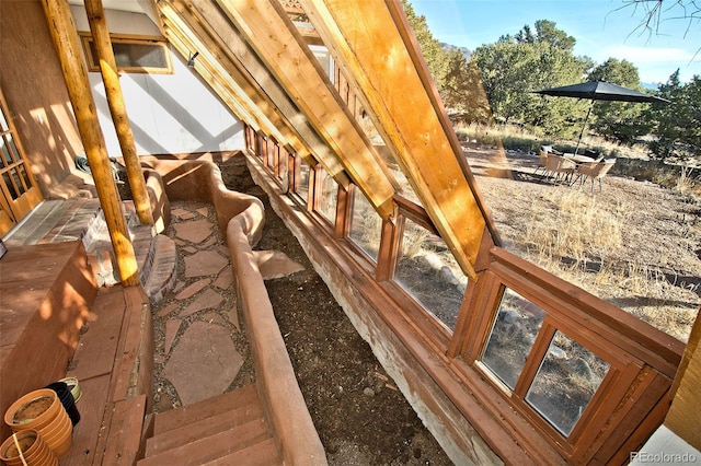 view of unfinished attic