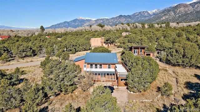 aerial view featuring a mountain view