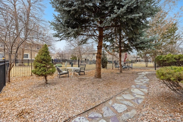 view of yard with fence