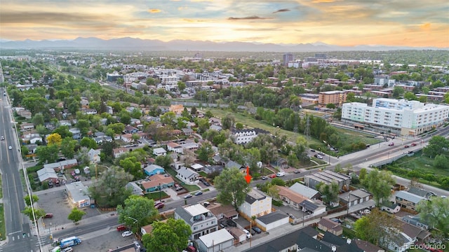 1048 Knox Ct, Denver, CO 80204 - aerial view at dusk of a mountain view