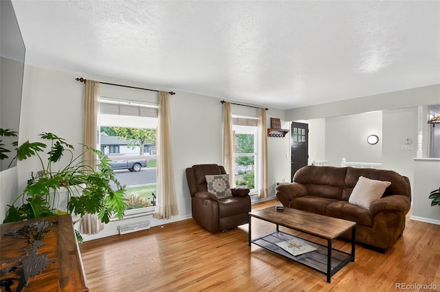 11835 W 37th Pl, Wheat Ridge, CO 80033 - living room featuring light wood-style floors and a textured ceiling