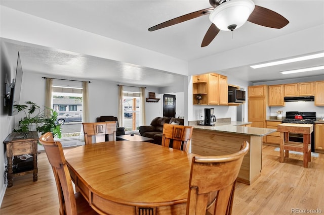 11835 W 37th Pl, Wheat Ridge, CO 80033 - dining area with light wood-type flooring and a ceiling fan